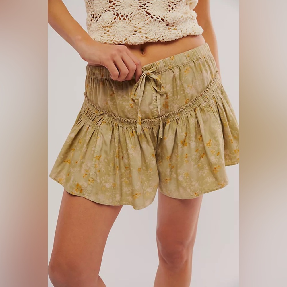 Free People Floral Callista Printed Shorts Skirt Skort Sz Large